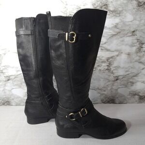 Naturalizer Juletta Women's Leather Boots‎ Black Size 9.5 M Pebbled